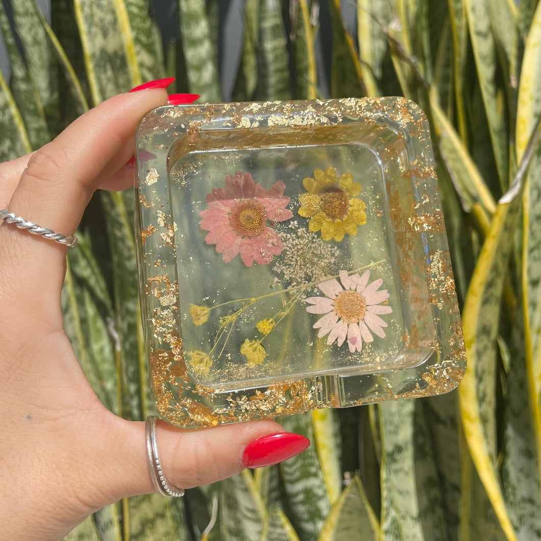 Flora Yellow & Pink Ashtray