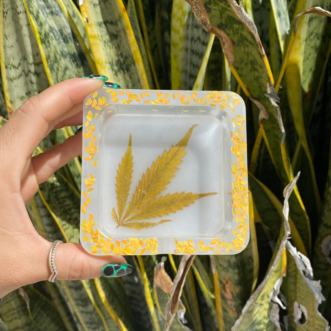 Leafly Yellow Ashtray