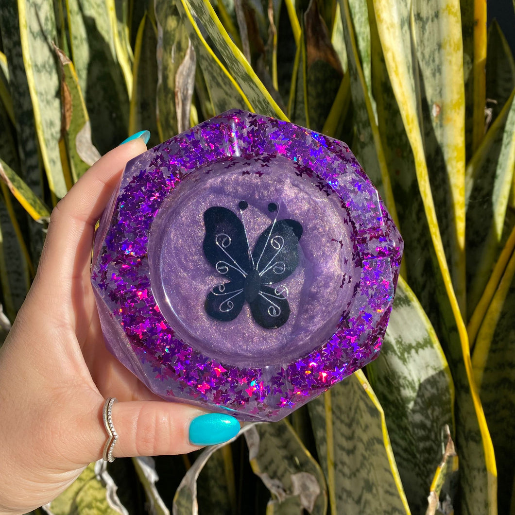 Purple Butterfly Ashtray