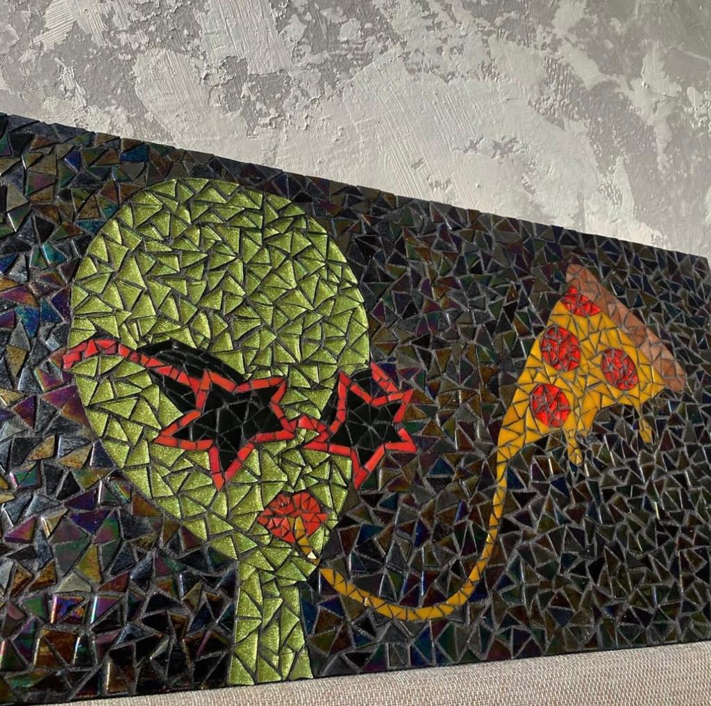 Marcia Alien Pizza Mosaic